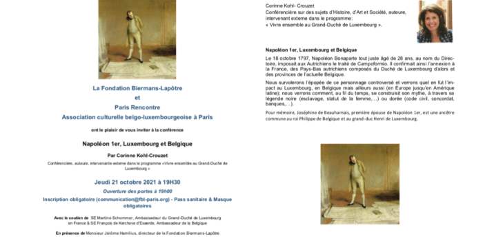 Conférence "Napoléon 1er, Luxembourg et Belgique"